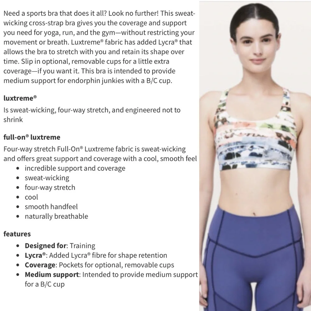 Lululemon Energy Bra Size 4